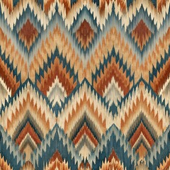 Ethnic abstract ikat art seamless pattern