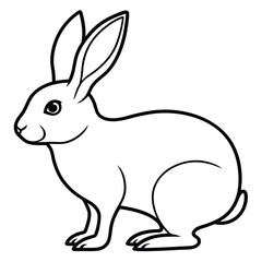 Hare silhouette set. Vector illustration black and white