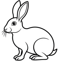 Hare silhouette set. Vector illustration black and white