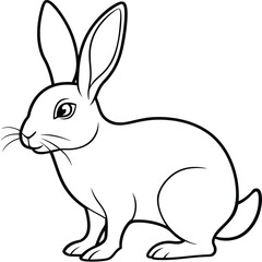 Hare silhouette set. Vector illustration black and white