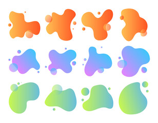 Liquid Abstact Shape Element with Gradation Color set