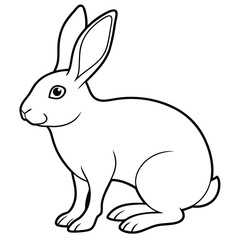 Hare silhouette set. Vector illustration black and white