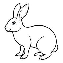 Hare silhouette set. Vector illustration black and white
