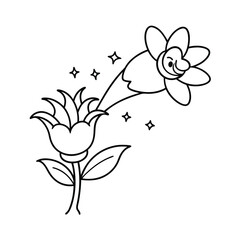 Parrot and flower coloring pages