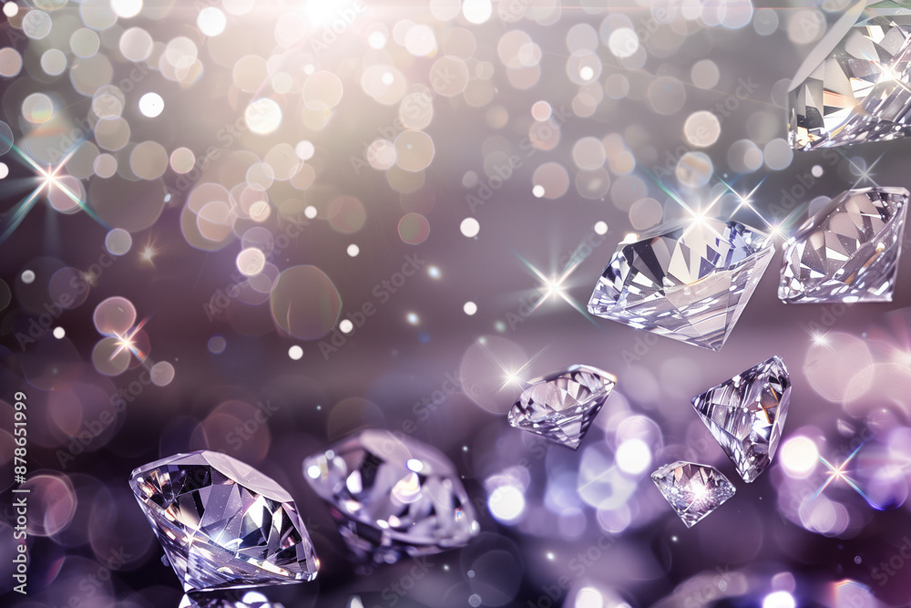Wall mural a glamorous background with bright sparkling diamonds, creating an effect of sophistication.