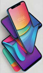 Three Smartphones Stacked on Top of Each Other
