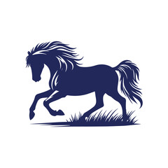 horse silhouette isolated on white