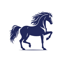 horse silhouette isolated on white