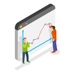 3D Isometric Flat  Illustration of Financial Investment. Item 3