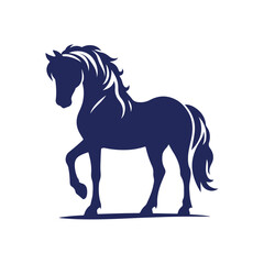 horse silhouette isolated on white