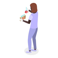 3D Isometric Flat  Set of Therapist Characters. Item 5