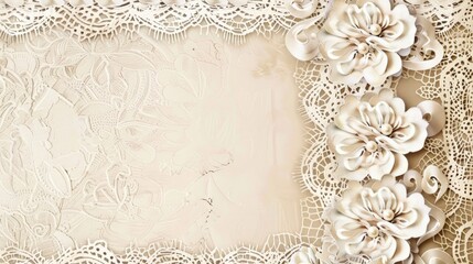 Invitation or congratulation card with lace border