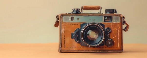 a compact package, media style, broadcast theme, beige background, isolated on white background