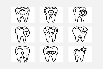 set of tooth icons
