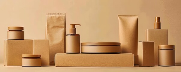 Marketing merchandise in compact packaging, beige backdrop, perfect for commercial product advertising, isolated and clean, emphasis on design and quality, no background clutter