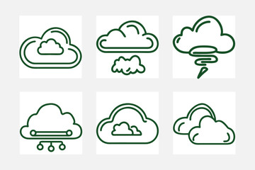 cloud computing icon set