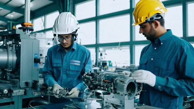 capable male engineers with excellent warehousing abilities workshop for employees in the manufacturing industry,