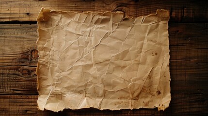 Empty paper sheet on desk from above