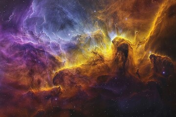Vibrant Cosmic Nebula with Bright Colors in Outer Space