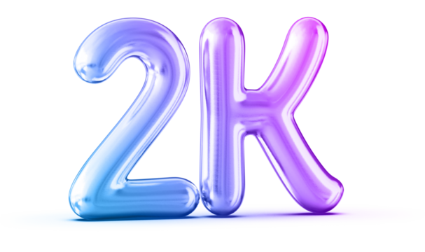 2k Followers Gradient Number 3D Render