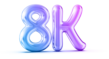 8k Followers Gradient Number 3D Render