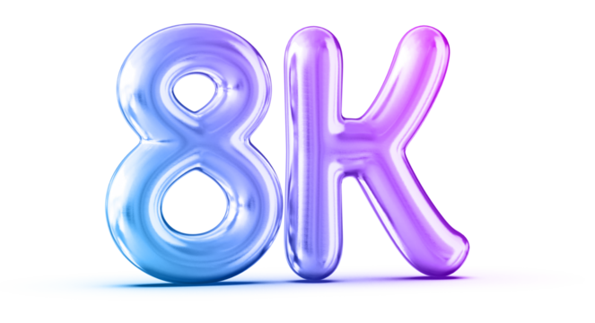 8k Followers Gradient Number 3D Render