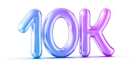 10k Followers Gradient Number 3D Render