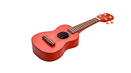 Fototapeta premium Red ukulele, isolated on transparent background.
