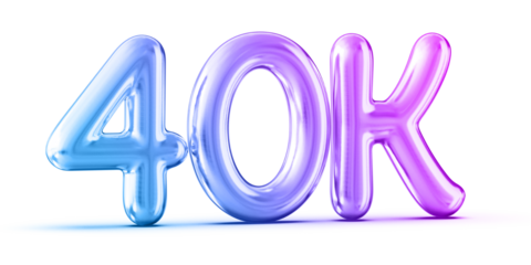 40k Followers Gradient Number 3D Render