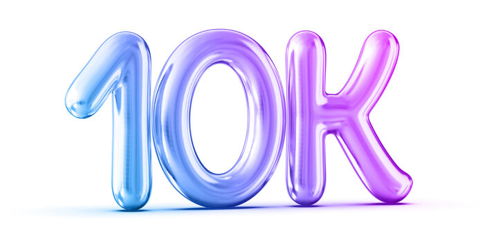 10k Followers Gradient Number 3D Render