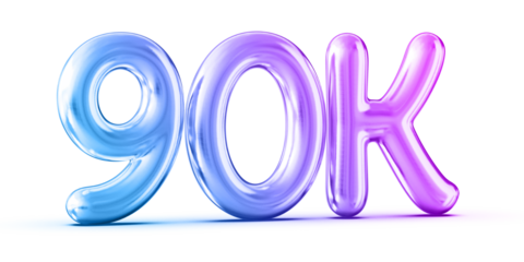 90k Followers Gradient Number 3D Render