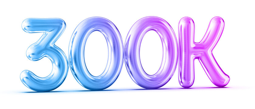 300k Followers Gradient Number 3D Render