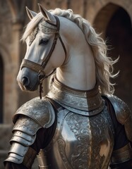 horse knight, portrait, finely detailed armor, intricate design, silver, silk, cinematic lighting, dramatic lighting, 4k
