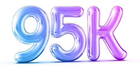 95k Followers Gradient Number 3D Render