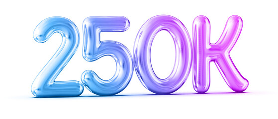 250k Followers Gradient Number 3D Render