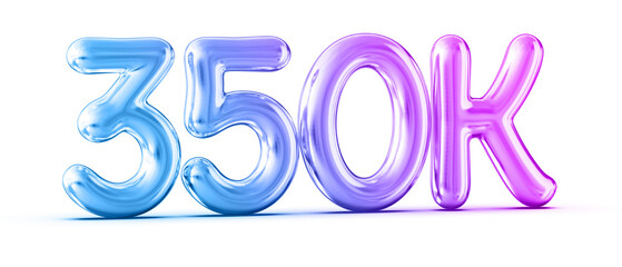 350k Followers Gradient Number 3D Render