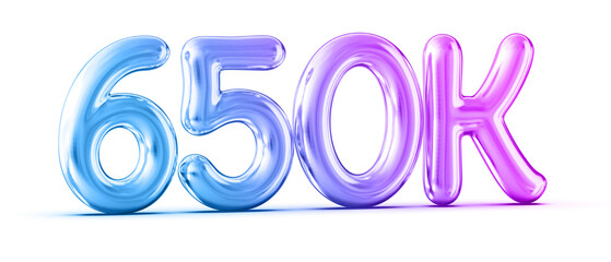 650k Followers Gradient Number 3D Render
