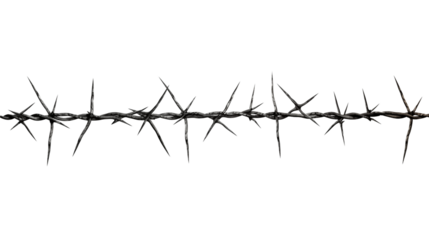 Set of barbed wires transparent background.