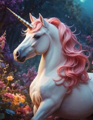 awesome colorful illustration, unicorn, clip art style, lovely, cute,