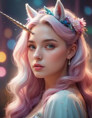 awesome colorful illustration, unicorn, clip art style, lovely, cute,