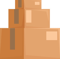 Cardboard boxes forming a pyramid shape, symbolizing delivery and logistics