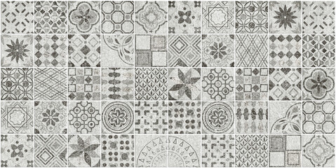 Stone grey tiles decor pattern in Mediterranean style antique
