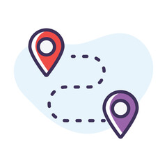 Route Path vector icon