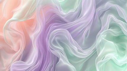 An abstract background featuring fluid, swirling designs in soft pastel hues of lavender, mint green, and peach, creating a dreamy, ethereal atmosphere as if captured in mid-motion by an HD camera.