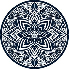 Mandala design, round geometrical shape decorative Floral design Silhouette Motif Pattern, round shape Flower design elements silhouette pattern black and white 