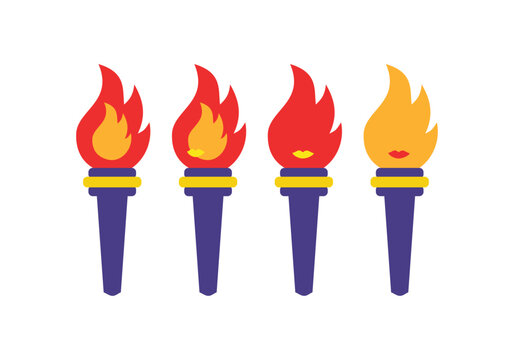 set of vector torches