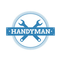 Handyman logo flat icon