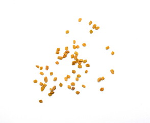Fenugreek seeds isolated on white background