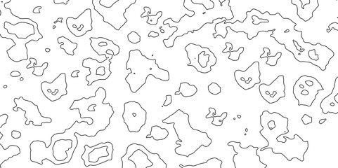 Abstract topography. Black and white seamless design. Pleasant tileable isolines pattern. Vector illustration.