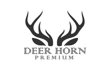 Deer head & horn logo template